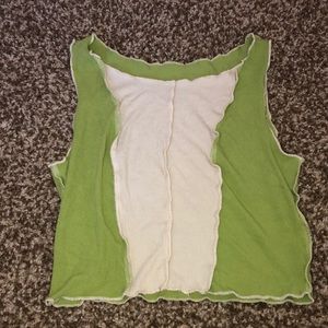 Green and white Shein tank top